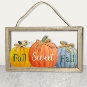 Modern Farmhouse Wall Hanging Fall Autumn Halloween Thanksgiving Decor 14 x 8 in